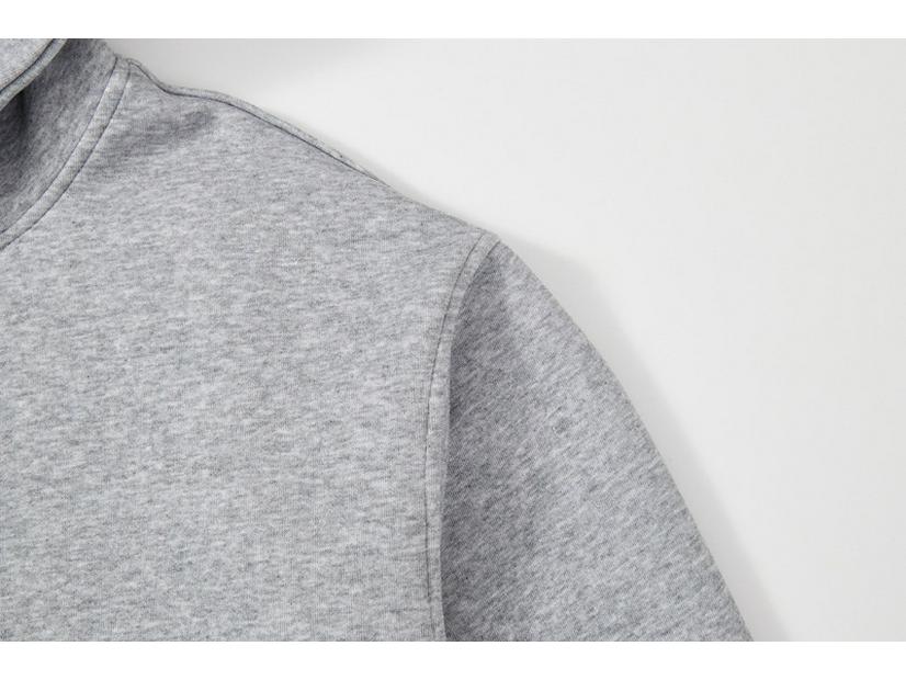 RDT Menswear | Grey Cleanfit American-Style Short Hoodie - 550g Solid Color Sweatshirt for Men