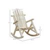 Fauteuil à bascule Outsunny Fauteuil à bascule de jardin Relax en bois de sapin naturel