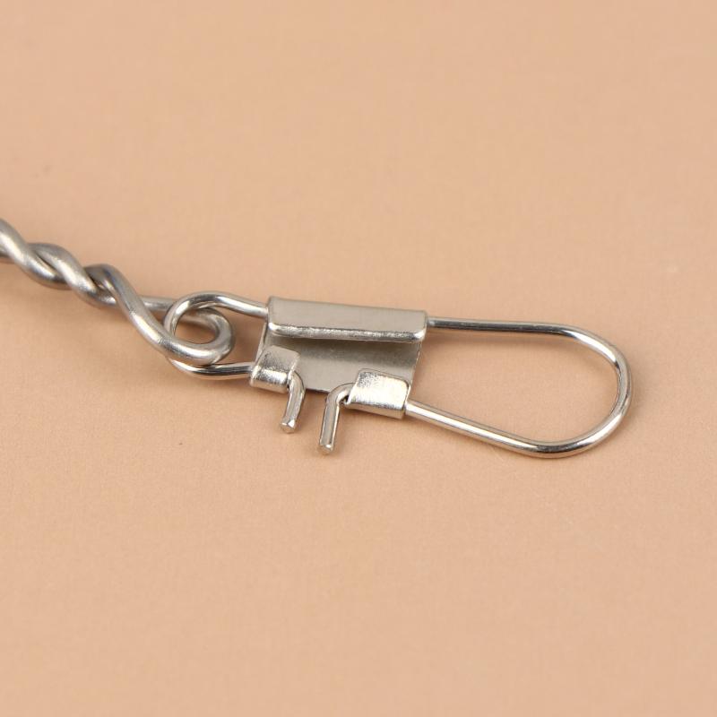 Anti-Enrollado 1-5 Anzuelo de Pesca Giratorio con Hilo Aparejos de Acero Leader de Alambre Anzuelos de Acero Accesorios para Señuelos