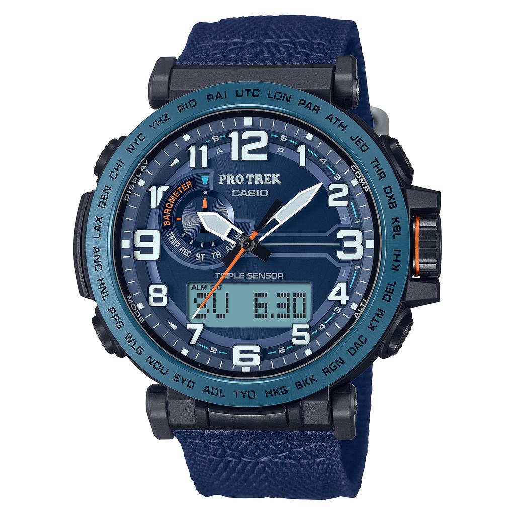 Casio Men's Stainless Steel 100M Water Resistant Digital Alarm Quartz Watch PRG-601YB-2