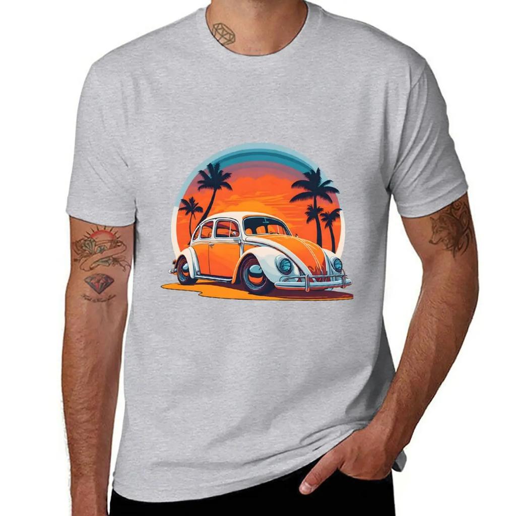 Sunset Drives: Vintage Iconic Car in Captivating Retro Sunset T-Shirt plus size t shirts cute clothes T-shirt