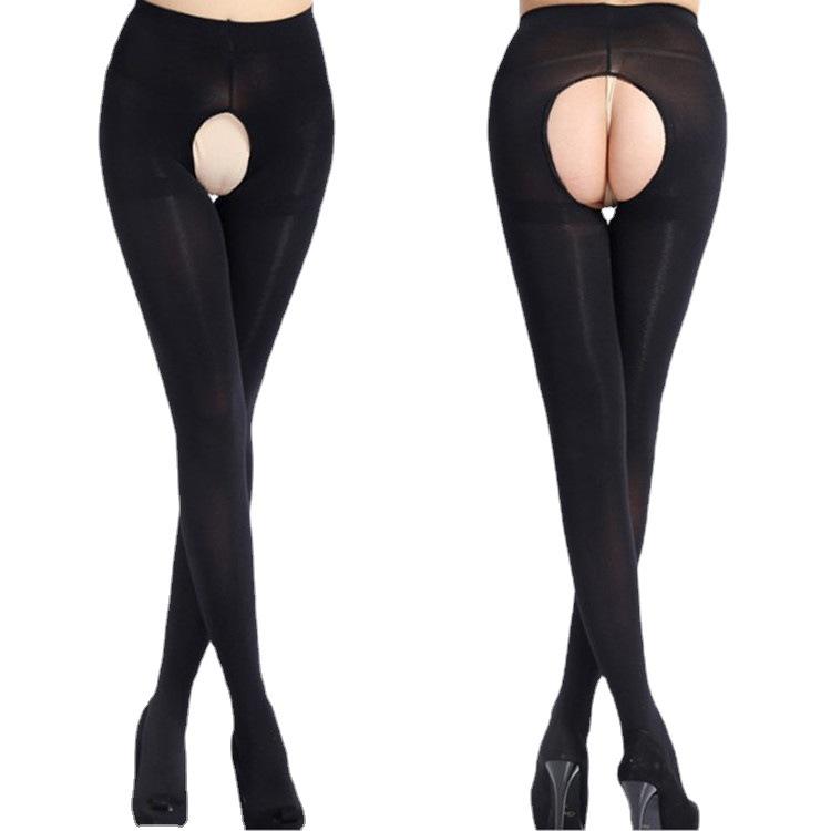 Spring and Summer Thin Velvet Leggings for Women with Anti-snagging Design, Easy To Take Off, Sexy Open-crotch Style.