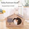 All-Season Felt Enclosed Cat Bed Villa - Detachable Pet Nest House