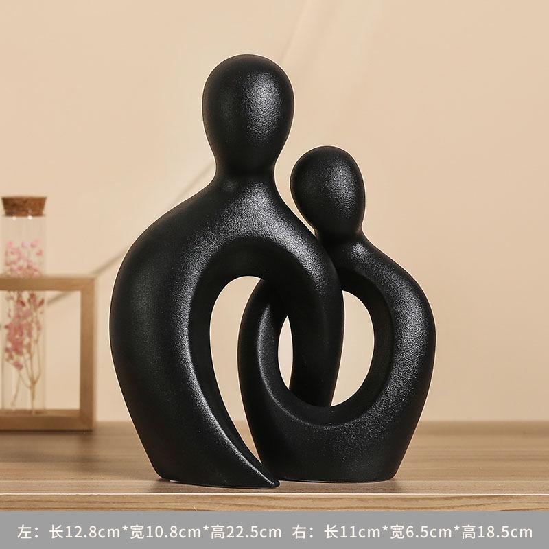 Abstract Figures Living Room TV Cabinet Ceramic Couple Cross Decoration Home Decor Modern Wine Cabinet Entrance Bookshelf Decor
