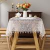 French Small Flower Fringed Tablecloth Ins Pastoral Small Fresh Jacquard Lace Tablecloth Photo Background Table Fabric