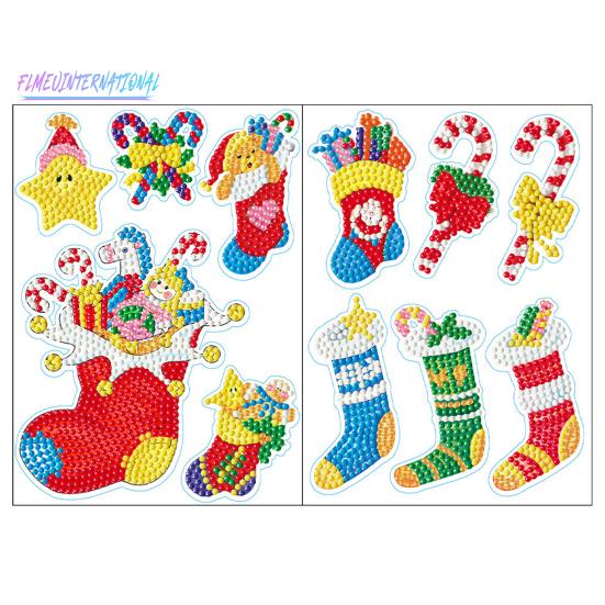 1 Set Strass-Malaufkleber, breite Anwendung, umweltfreundliche Weihnachts-Fußball-Malaufkleber