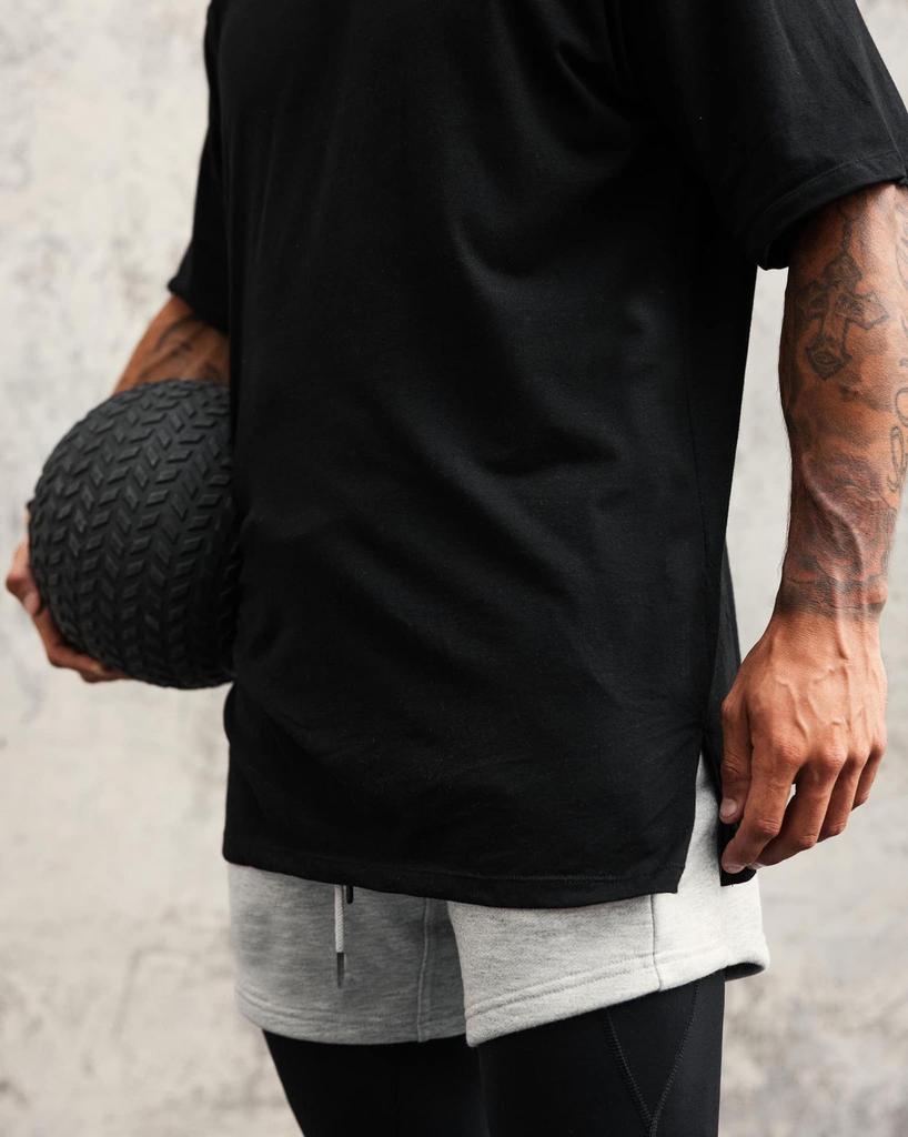 Summer American Loose Fit Cotton T-Shirt - Men’s Crew Neck Short Sleeve for Fitness Training, Plus Size Available