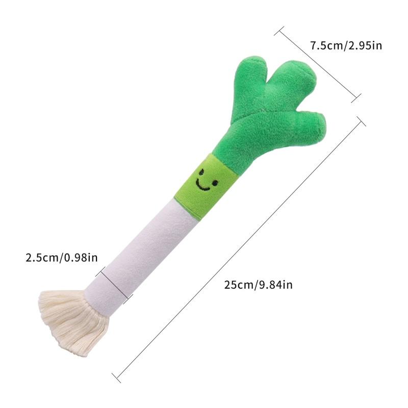 Interactive Training Cat Toy Simulated Scallion Fluffy Plush with Bell for Kitten Indoor Pet Toys Popular Cat Accessories