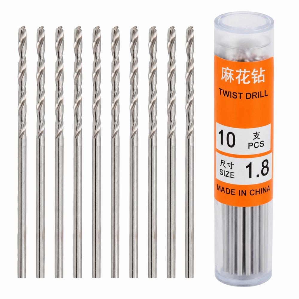10pcs Micro Size Twist Drill Bit Straight Shank High Speed Steel 4241 Drill Bit Industrial Supplies