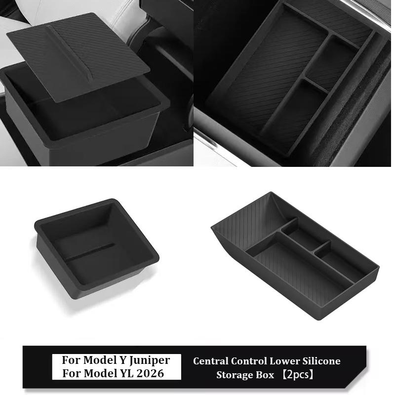 For Tesla Model YL Model Y Juniper 2025-2026 Center Console Armrest Storage Box Stowing Tidying Lower Bottom Mats Organizer Tray