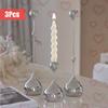 Metal Candle Holder Set 3 Pieces Silver Romantic Table Accent for Home Decoration Wedding Events Candlelight Dinner