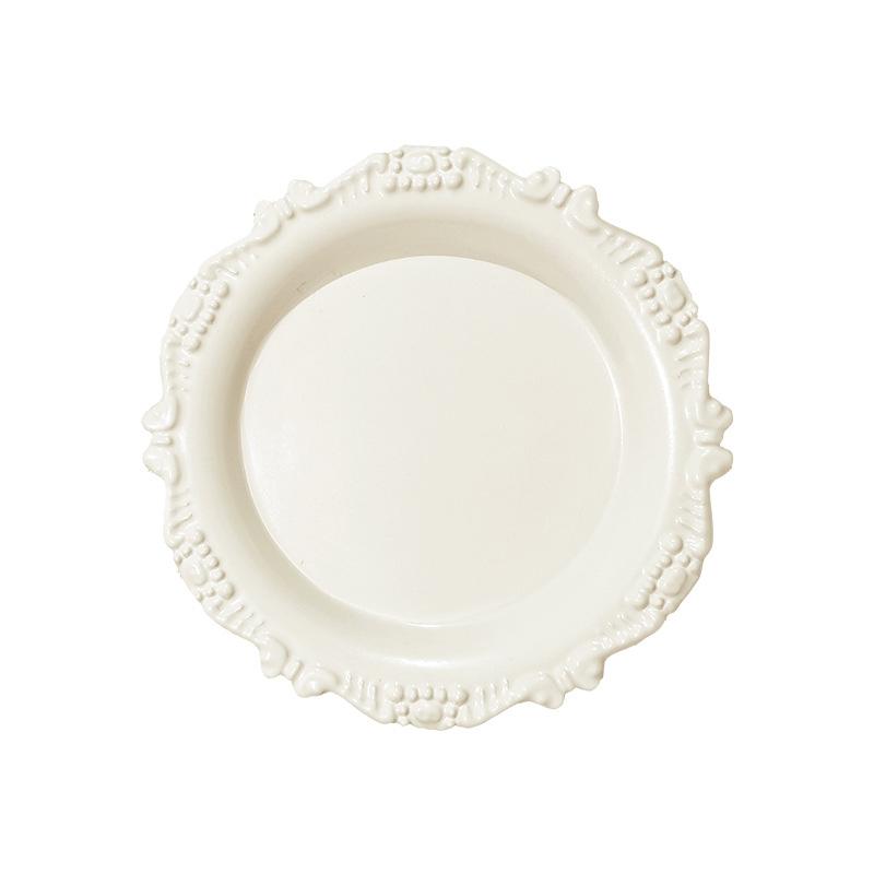 3 Peças Brinquedo de Menina Miniatura Casa de Bonecas Prato de Pastelaria Mini Bandeja de Entalhe Retrô Disco Comida para Cozinha de Brincar Acessórios para Boneca