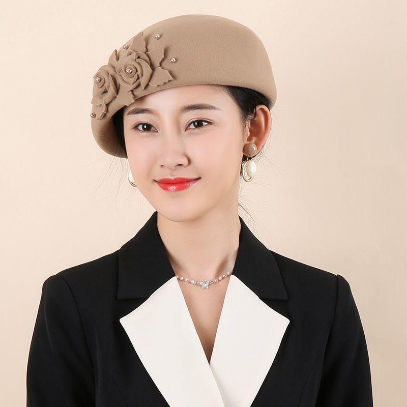 New Beret Foreign Style Popular Fashion Autumn and Winter Women French Elegant Styling Woolen Hat Gift Hat