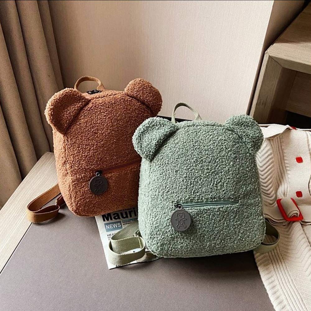 Fashion Cute Bear Women'S Bear Backpacks Plush Multi-Function Mini Backpack Portable Kids Shoulder Bag Travel