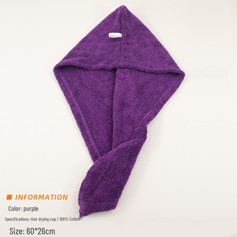 Quick-Drying Cotton Hair Cap for Women & Kids - Super Absorbent, Thick Shower Cap/Towel