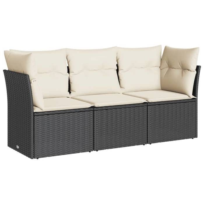 VidaXL Salon de Jardin avec Coussins 3 pcs, Canapés avec Pieds Réglables, Ensemble de Meubles d'Extérieur Patio Terrasse, 3249045