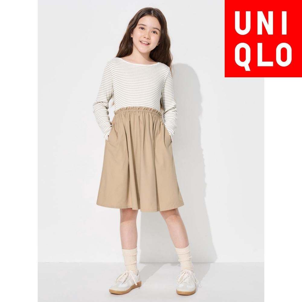 

Uniqlo Комбинированное платье для девочек в Японии 31 BEIGE/100
