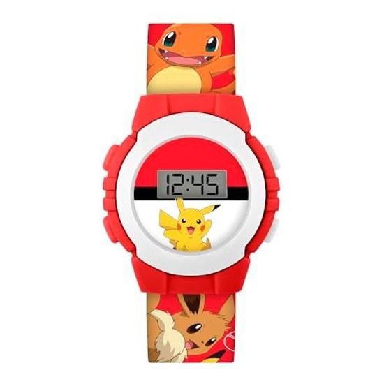 Pocket Monster Red Character Print Digital Watch POK4374 Multicolor Modern