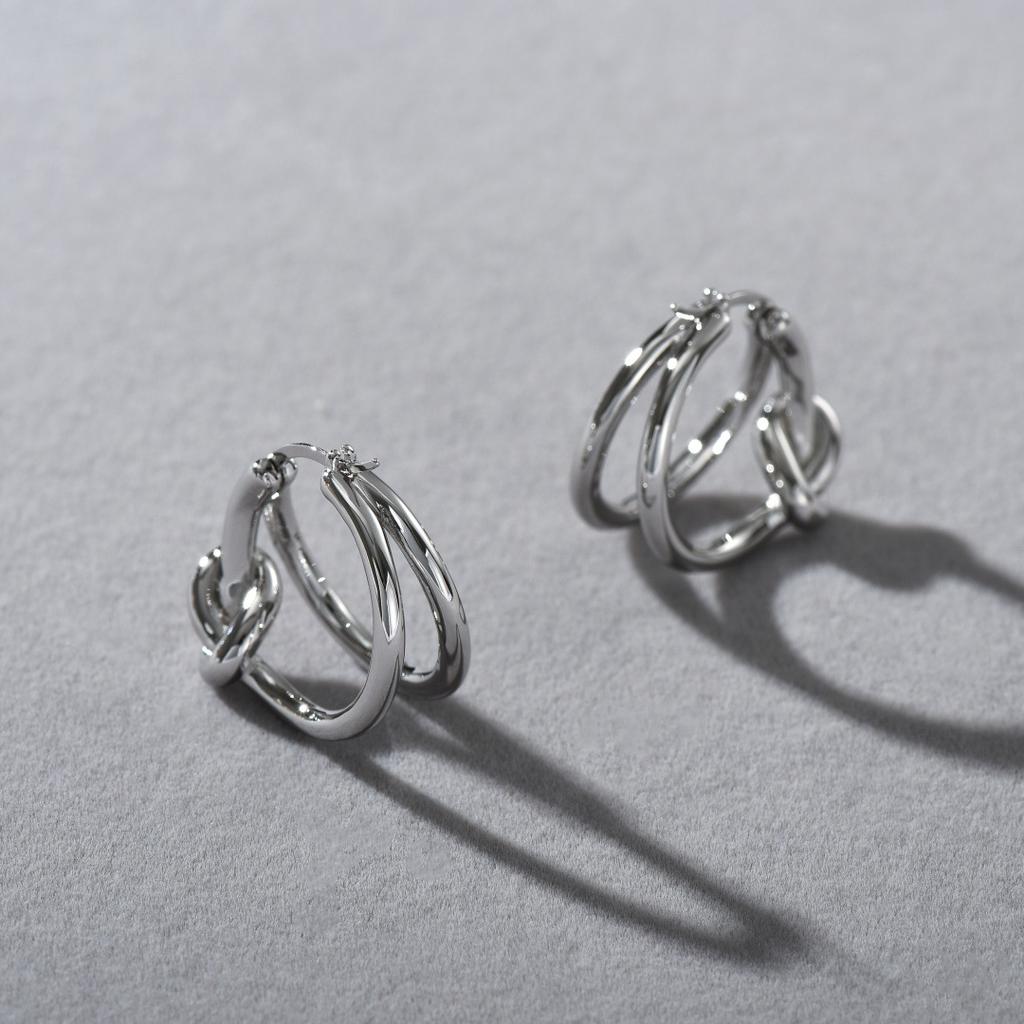 Niche High-End French Retro Knot Design Rope Knot Ear Buckle Personality Trendy And Fashionable Temperament Versatile Earrings