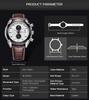 MEGIR Men Watches Original Fashion Leather Quartz Wristwatch Military Chronograph Big Dial Sports Clock Reloj Hombre