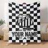 Name Custom Santos FC Print Flannel Blanket High Quality Warm Comfortable Cover for All Seasons Perfect for Gifts Home Decor
