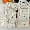 Light Luxury High-End Sense Summer Fashion Cloud Cotton Pajamas Women'S Short-Sleeved Casual Three-Piece Set Loungewear