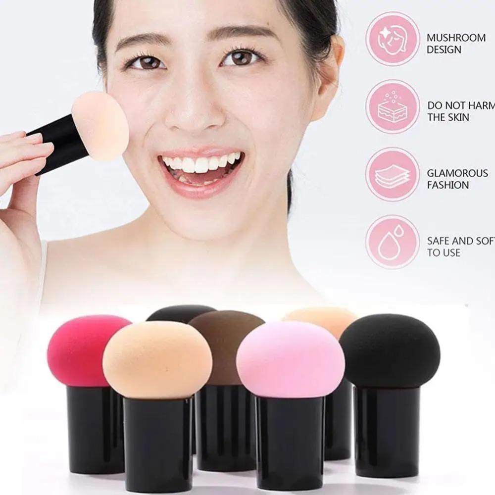 1PC Portable Wet or Dry Beauty Sponge Egg Mushroom Makeup Tool Wet and Dry Mushroom Head Makeup Bubble Portable