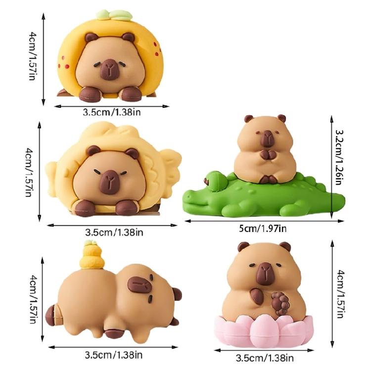 Computer Monitors Decoration Cartoon Capybara Animal Figurines Toy for Computer Screens Keyboards Dashboards Decors