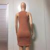 Women's Round Neck Sleeveless Striped Tank Midi Dress Loose Waist Casual Bodycon Knit Dress