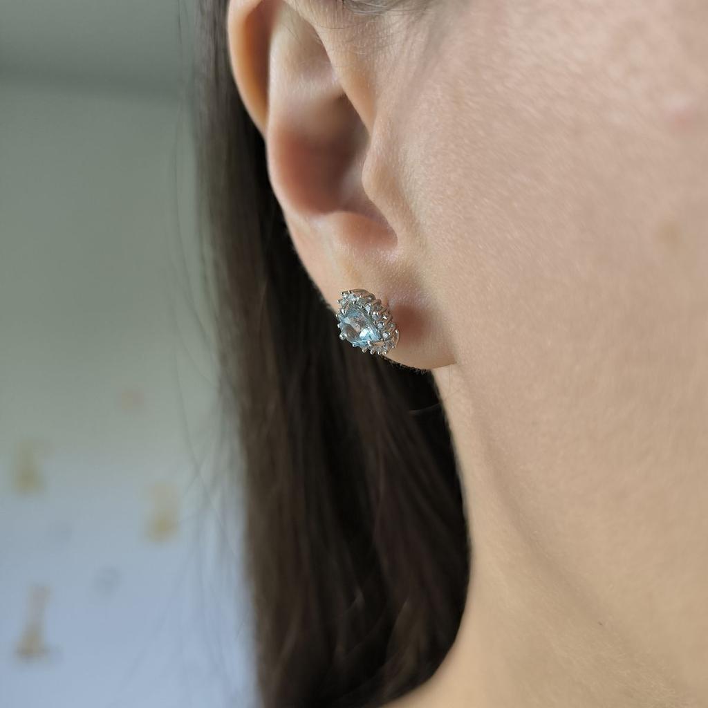 Серебряные серьги с натуральным топазом 1.777ct (2188469)