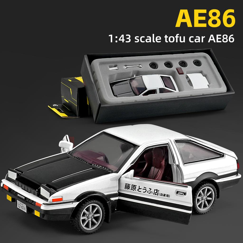 1/43 Initial D AE86 Zonda DIY Detachable Assembly Alloy Diecasts & Toy Vehicles Car Model Miniature Scale Model Car for Children
