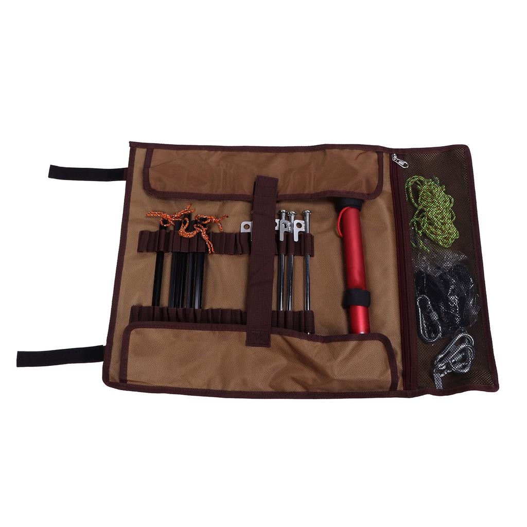 Outdoor Camping Tent Stakes Storage Bag Tent Pegs Nails and Hammer Organizer Holder Case with Stakes Hammer and