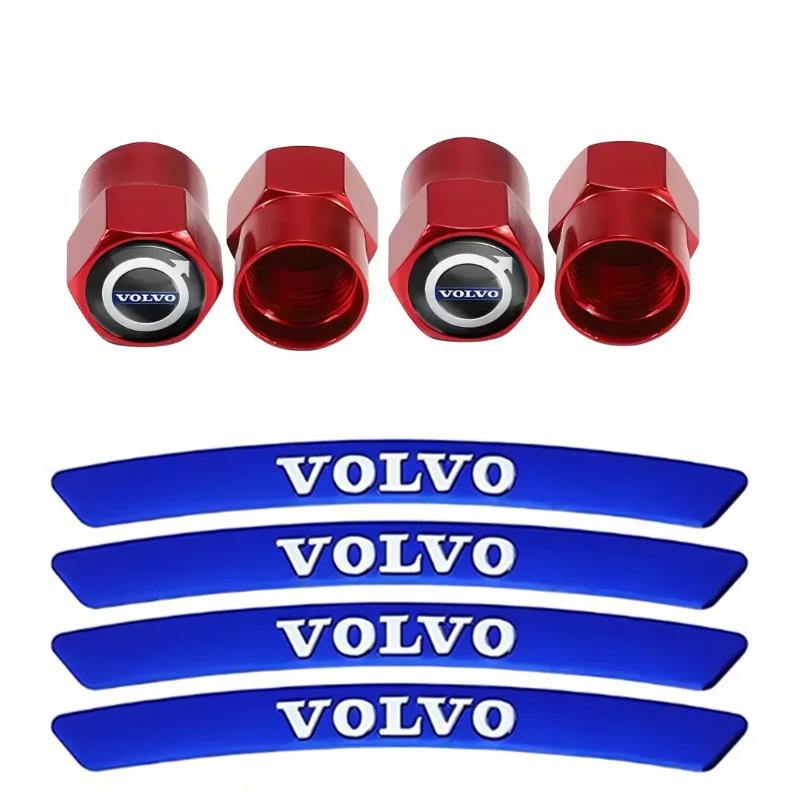 Car Tire Valve Cap Wheel Hub Sticker Tire Rim Decorative Sticker Suitable for Volvo V60 V40 Xc90 Xc40 S60 Xc60 V70 S90 V90 Xc70