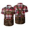 Men’s Short Sleeve Button Down Shirt with Vintage Festival Print Relaxed Fit Casual Party and Everyday Wear Top