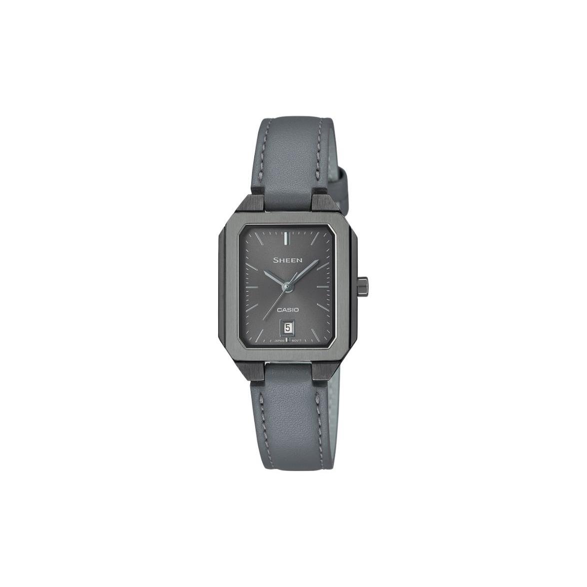 

CASIO 50m Water Resistant Quartz Movement Genuine Leather Strap Watch Women s Watch Gray Dial SHE-4555BL-8AUPRC Gray Strap