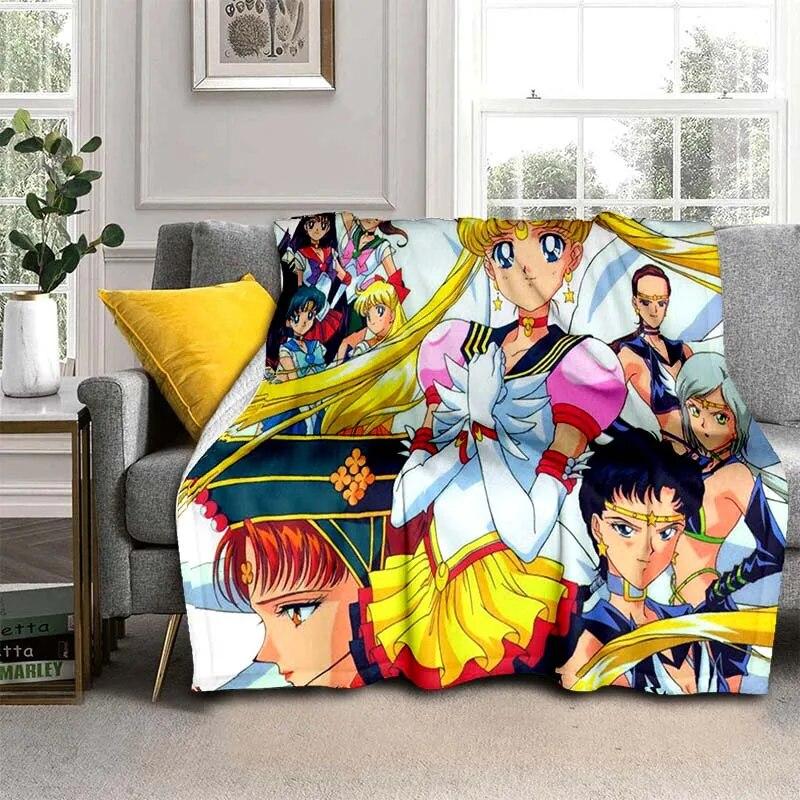 Moon Girl blanket for beds,Flannel thin blanket for summer, Anti-Pilling cooling blanket,Portable picnic blanket