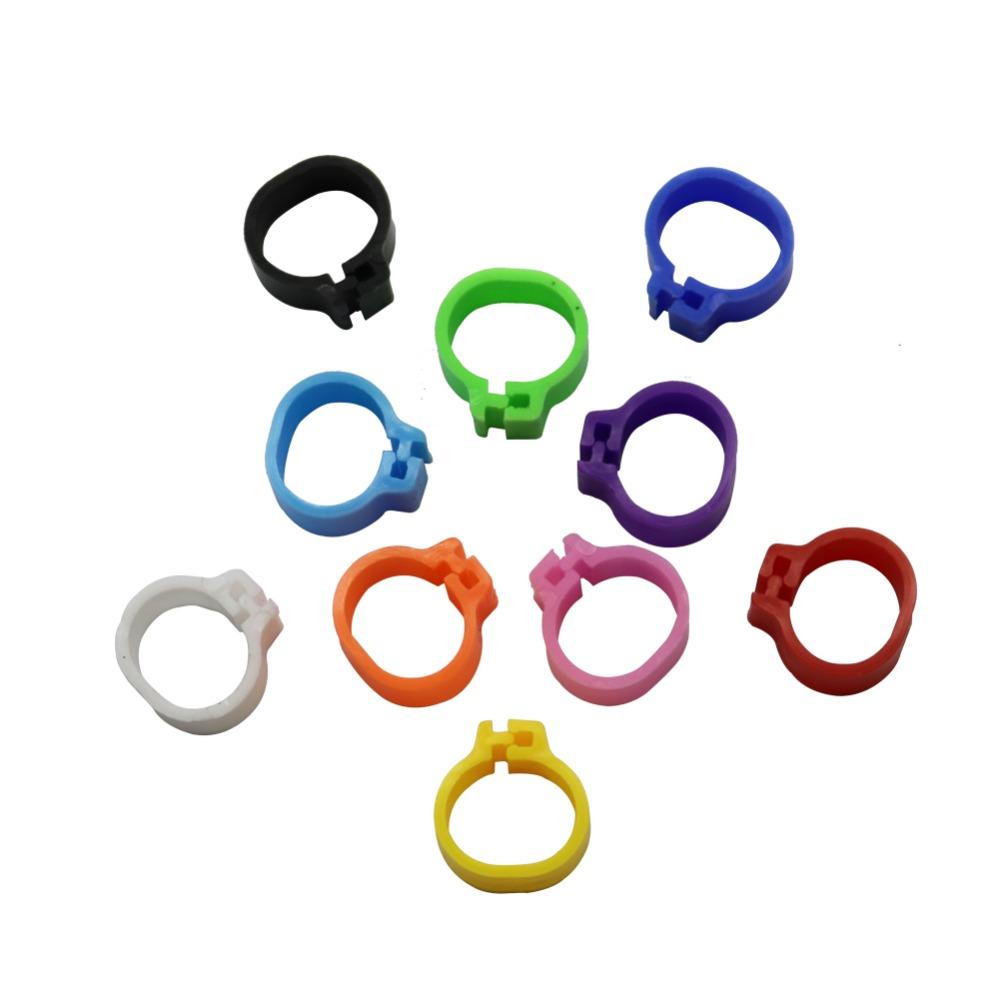 

Inner Diameter 10mm Small Bird Plastic Clip Ring Pigeon Color Foot Ring 10 Color Pigeon Quail Baby Bird Supplies 100 Pieces