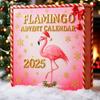 Yousheng 2025 Flamingo Advent Calendar 24 Days Countdown Calendar with Acrylic Flamingo Ornaments Pink Tropical Flamingo-Themed Holiday Decoration