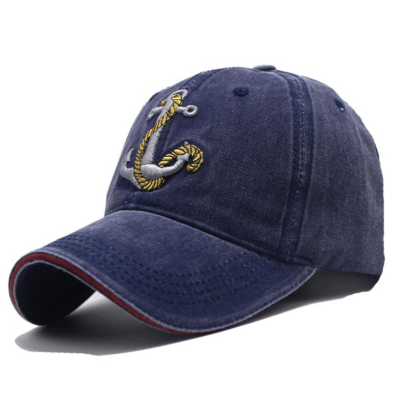 New embroidered denim cap men's old washed personalized casual baseball cap women's sunshade sun protection hat women