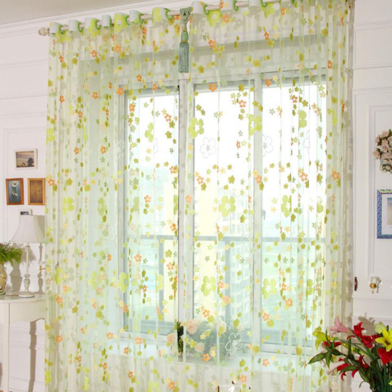 Kwiaty Drukowanie zasłona tiulowa zasłona do salonu Sypialnia Home Decor