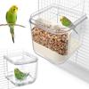 Transparent Food Dispenser Double Slot Automatic Feeder New Bird Feeding Bowl Cage Hanging