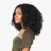 T Lace Front Wig Black Middle Part Short Curly Hair Hand-Tied Small Curls Synthetic Wigs Women