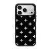 Black and White Polka Dot Floral MagSafe Case for iPhone 15 Pro Max
