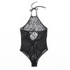 European and American erotic underwear sexy neck one-piece lace perspective underwear