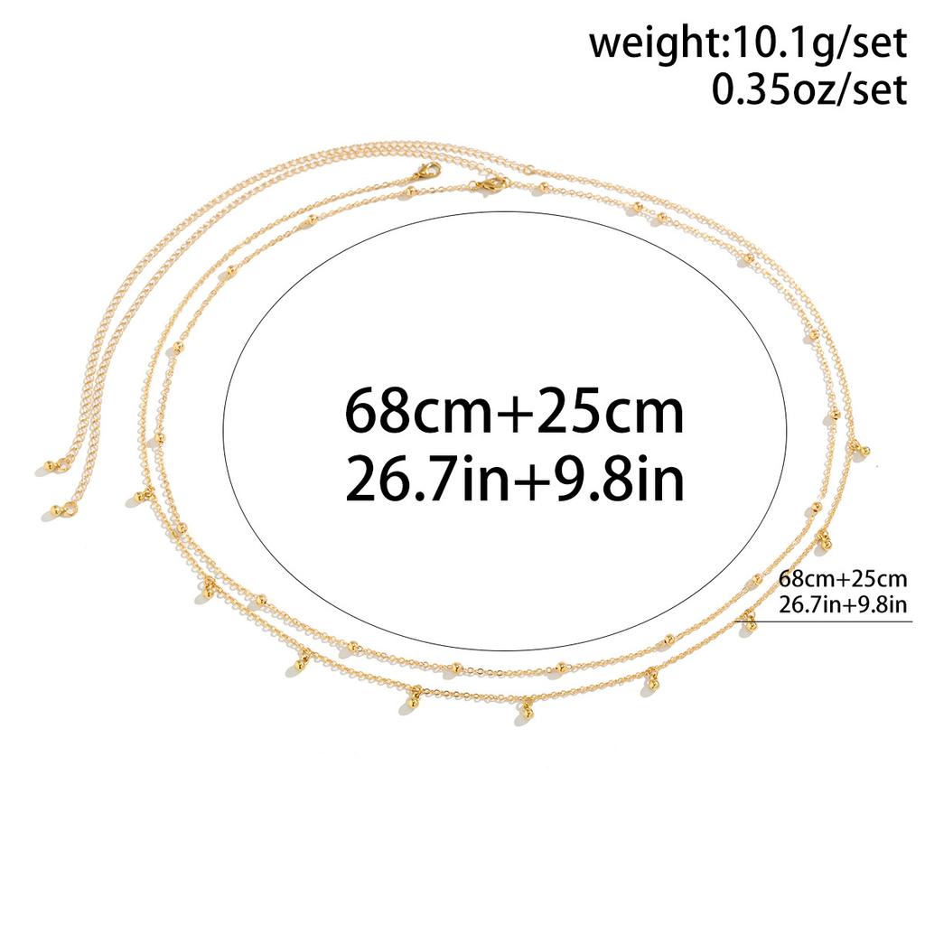 Beach Wind Sexy Round Bead Chain Body Chain Waist Chain Metal Round Bead Double Waist Chain