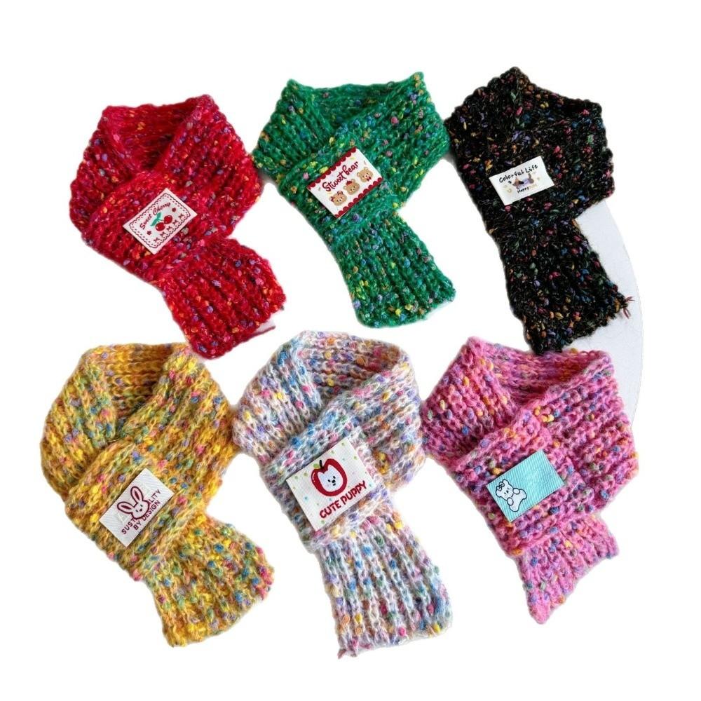 Warm Pet Neck Warmer Rainbow Cat Winter Scarf Cozy Small Dog Accessories for Puppy Kitten