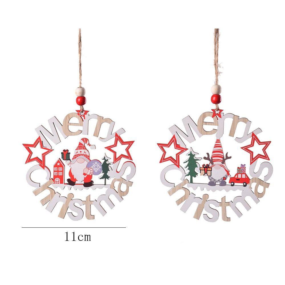 Hollowed Out Christmas Tree Pendant Rudolph Christmas Decoration Christmas Wooden Pendant  Festival