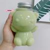 700ml Big Head Bear Transparent Plastic Juice Bottle Sealed Cup for Juices Smoothies Milk And Homemade Drinks