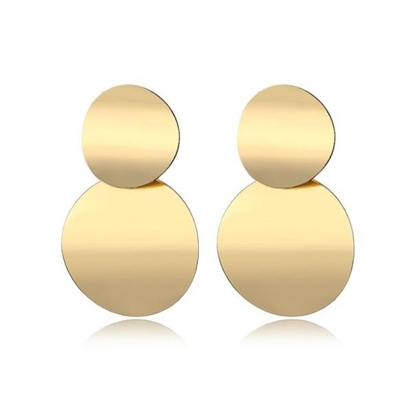 Hot Selling Vintage Earrings Women Big Gold Color Geometric Statement Metal Drop Earrings Jewelry Accessories