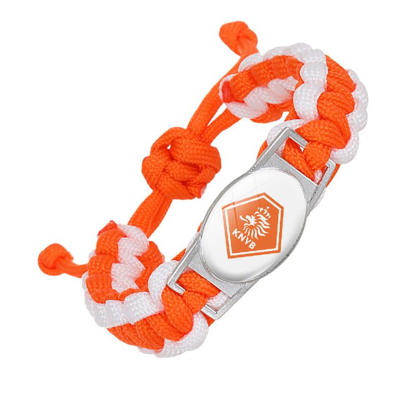 Qatar World Cup Woven Bracelet, Time Gem Team Logo Paracord Fan Support